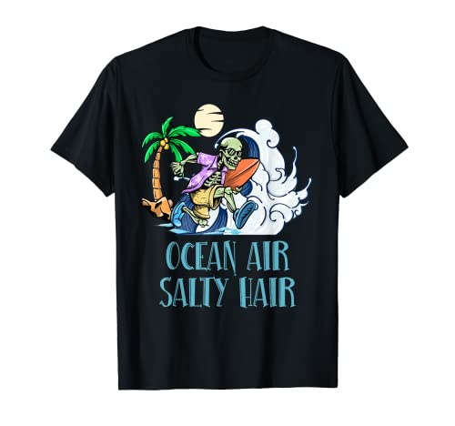 Ocean Air Salty Hair Beach Summer Beach Lover Tropical Funny T-Shirt
