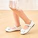 Stelle Girls Mary Jane Dress Shoes Ballerina Flat with Bow for Toddler/Little/Big Kids(GMJ009-White,7MT)