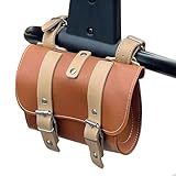 Lenkertasche – Kompakte Fahrradtasche, leichte Reiseaufbewahrung, wasserdichtes Leder-Designmerkmal, erweiterbares Fahrradzubehör, Organizer, langlebige Ausrüstung für Outdoor C