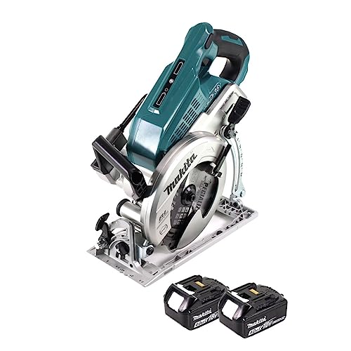 Makita DRS 780 Scie circulaire portative sans fil 36V 2x18V 185 mm Brushless + 2x batterie 4 0Ah sans chargeur - vue 2