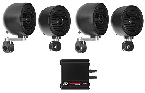 Rockville Bundle: 4 altavoces marinos y amplificador 400W