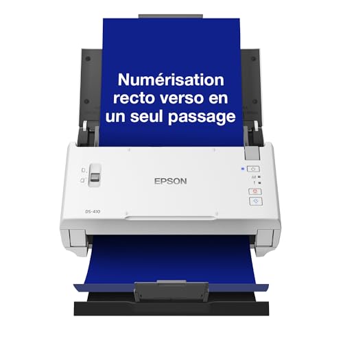 EPSON WorkForce DS-410 | Scanner de documents A4 - 600 DPI, USB, ADF, recto-verso, détection de...