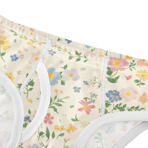 Beautiful Vintage Pattern Bouquets Little Boys Comfort Kids Underwear Breathable Undies4