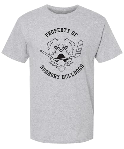 SHORESY Property of Sudbury Bulldogs T-Shirt (US Alpha Small Regular Regular Heather Grey)