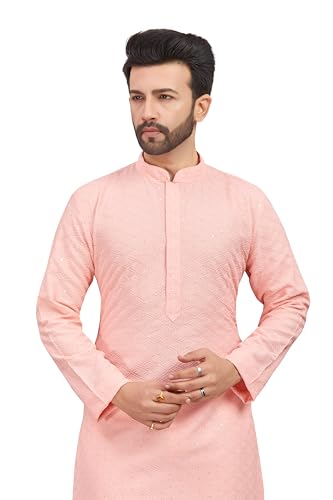 Men's Embroidered Kurta and Straight Pants Set, Multicolor, Viscose Rayon, Knee-Length3