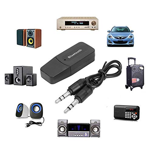 Image of Elevea 𝟏𝟓 𝐘𝐄𝐀𝐑𝐒 𝐖𝐀𝐑𝐑𝐀𝐍𝐓𝐘 Bluetooth Audio Receiver with 3.5mm AUX, USB & TF Card, Car Wireless Dongle for Music Playback & Hands-Free Calls, Speakers, Headphones