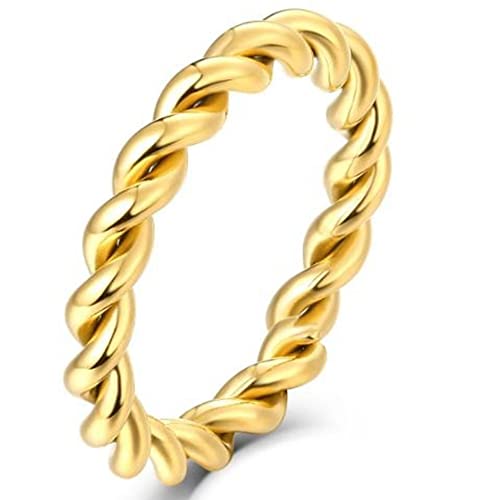 Jude Jewelers 3mm Width Stainless Steel Braided Wire Rope Style Stacking Wedding Band Ring