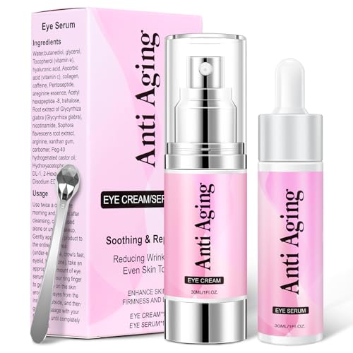 Caffeine Eye Cream Eye Serum Kit 60ml Under Eye Cream Anti Aging for Dark Circles And Puffy Eyes Retinol Eye Serum