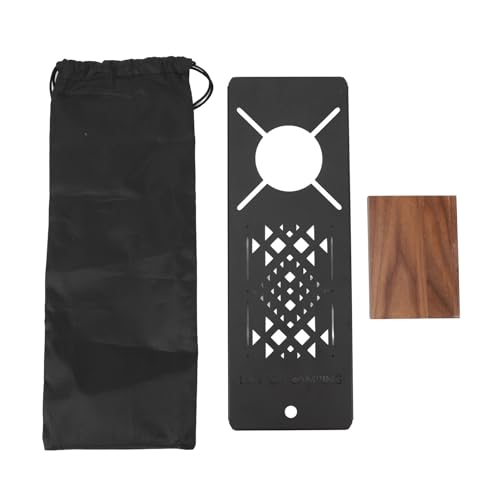 Outdoor Camping Table Board Expandable Durable Black Stainless Iron IGT Modular Unit Compatible with SOTO Spider Stove for Camping Kitchen Setup 36x12.5x1.2cm