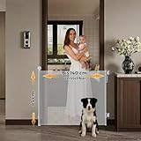 Allyson® Treppenschutzgitter Ausziehbar, Türschutzgitter bis 140 cm Treppengitter für Kinder & Haustiere, Kinderschutzgitter 85 cm Höhe, Haustierschutzgitter Einziehbar, Verstellbar & Stabil – Weiß
