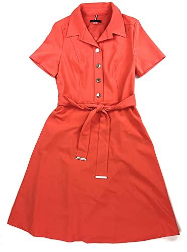 Image of Tommy Hilfiger Women's Scuba Midi Tie Waist Dress