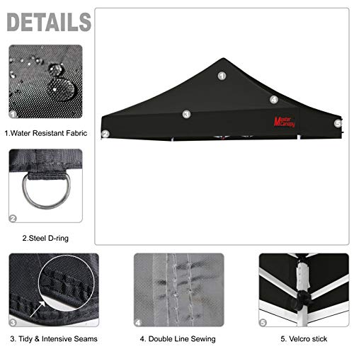 Image of MASTERCANOPY 10x10 Replacement Pop Up Canopy Top for Kingkong Frame Black