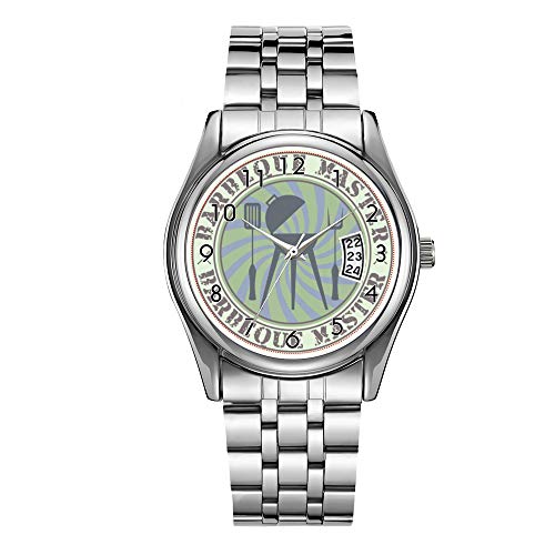 Luxuriöse Herren-Armbanduhr, 30 m wasserdicht, Datumsanzeige, Sportuhren, Herren, Quarz, Casual, Weihnachten, Grill-Meister-Armbanduhr