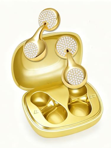 FUNNYEAH JewelPods H01 Wireless Earbuds for Small Ear, Open Ear Earbuds Jewelry-Inspired Designs Metal Headphones, Excellent Spatial Audio,Sweat and Water Resistant,72H Play