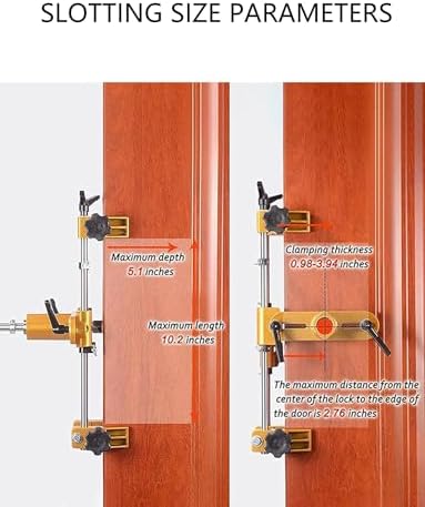 Wooden Door Lock Hole Opener Kit - Mortising Jig Tool with 5 Blades for Precise Lock Installation, Easy-to-Use Door Fitting Solution, Perfect for DIY and Professionals