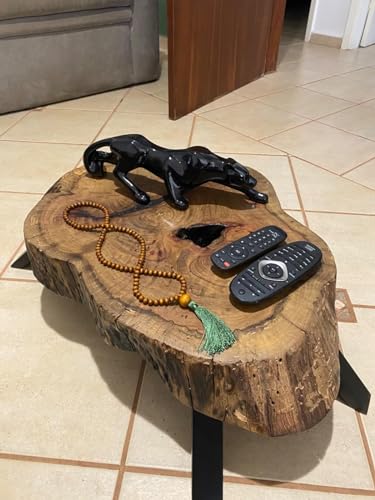 DECORAÇÃO DE LUXO - Pantera em Cerâmica Preto 35cm - Feita no Brasil