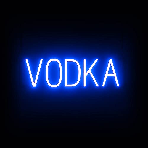 SpellBrite LED Neon VODKA Sign for Business - Blue, 22" x 6"