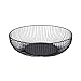 Demarkt Nowoczesny koszyk na owoce, metalowy koszyk na chleb, okrągły kosz odpływowy, kosz na warzywa, misa dekoracyjna, kosz na owoce, kosz dekoracyjny, rozmiar 28 x 7,5 x 15,5 cm (czarny)