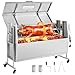 VEVOR Drehspießgrill 38 W Spanferkelgrill Lammgrill Holzkohlegrill (1168,4 mm Grilllänge) mit 60 kg Tragkraft & Rädern & 4-facher Höhenverstellung & Deckel, Edelstahl-Elektrogrill-Set für Camping