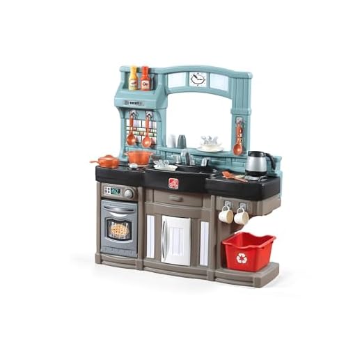 Step2 Best Chefs Kitchen Set for Kids – Includes 25 Toy Kitchen Accessories, Interactive Features for Realistic Pretend Play – Indoor/Outdoor Toddler Playset – Dimensions: 35.8” H x 34.4” W x 11.5” D