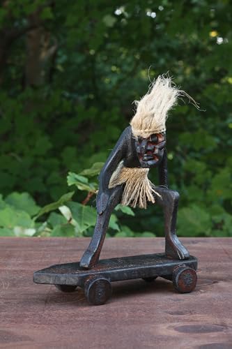 G6-Collection-Handmade-Wooden-Primitive-Tribal-Funny-Skateboard-Statue-Sculpture-Tiki-Bar-Handcrafted-Unique-Gift-Home-Decor-Accent-Figurine-Decoration-Hand-Carved-Skateboarding-B G6 Collection Handmade Wooden Primitive Tribal Funny Skateboard Statue Sculpture Tiki Bar Handcrafted Unique Gift Home Decor Accent Figurine Decoration Hand Carved Skateboarding B