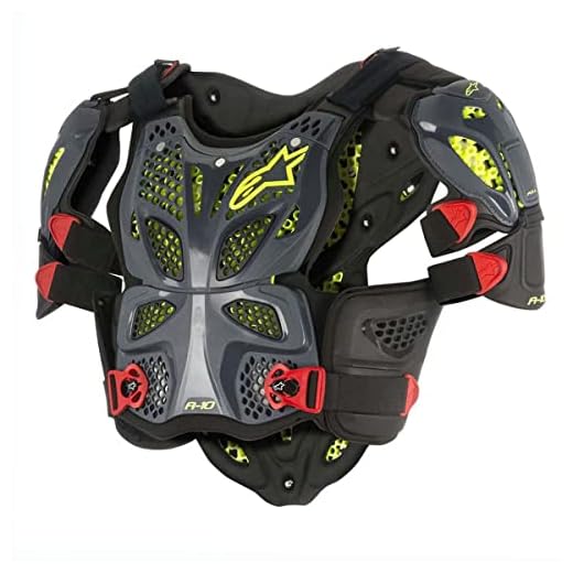 Alpinestars Unisex-Adult A-10 Full Chest Protector Anthracite/Red Xl/2X (Multi, one_size) - 6700517-1431-X-2XL