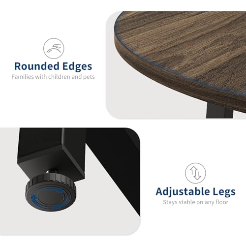 Image of IDEALHOUSE 31.5 Inch Round Dining Table for 2-4, Small Kitchen Dining Room Table for Space Saving, Wood Circle Kitchen Table with Sturdy Metal Frame (No Chairs)