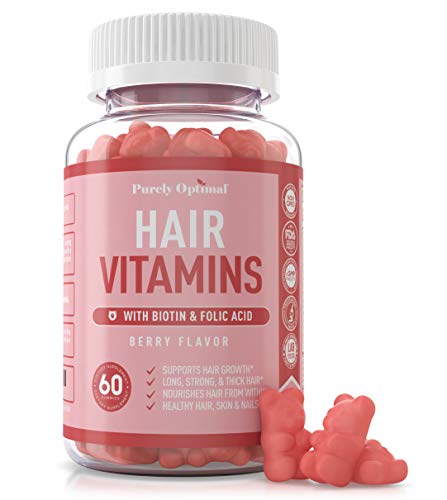 Premium Hair Vitamins Supplement - Gummy Vitamins w/ Biotin, Folic Acid, Vitamins A