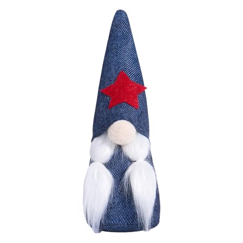 独立記念日の愛国的なノームの飾り、独立記念日のノームのトムテの小人の置物、独立記念日のメモリアルデーの段付きトレイ棚のテーブル飾り82