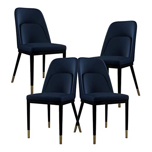 SJIALEN 4pcs Metal Legs Living Room Chair,with Non-Slip Feet for Dining and Living Room Chairs Reception Chair Kitchen Chair (Color : Blue)