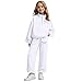 Boys Half Zip Shirt 2 Piece Kids Sweatsuit Fashion Kids Pullover Mock Neck Sweatshirt And Sweatpants Joggers Winter Spring Clean Girl Aesthetic Clothes With Bows White 11-12 Years