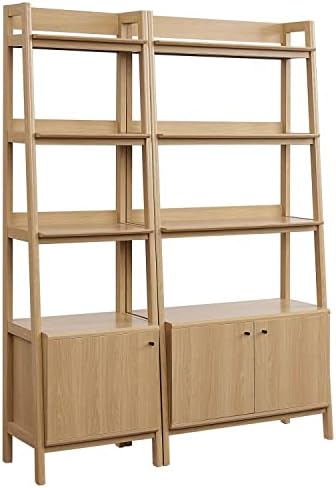Amazon.com: Modway Bookshelf Display Cases in Oak - Set of 2 : Home ...