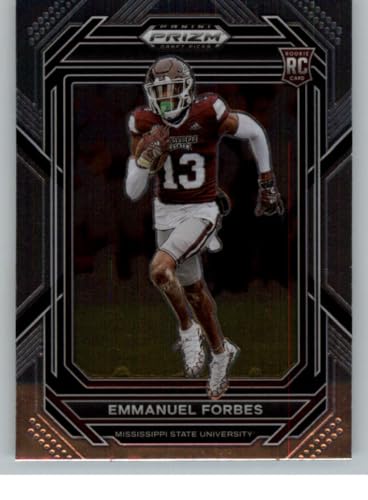 2023 Panini Prizm Draft Picks #180 Emmanuel Forbes Mississippi State Bulldogs RC Rookie Card Official NCAA Football Card in Raw (NM or Better) Condition