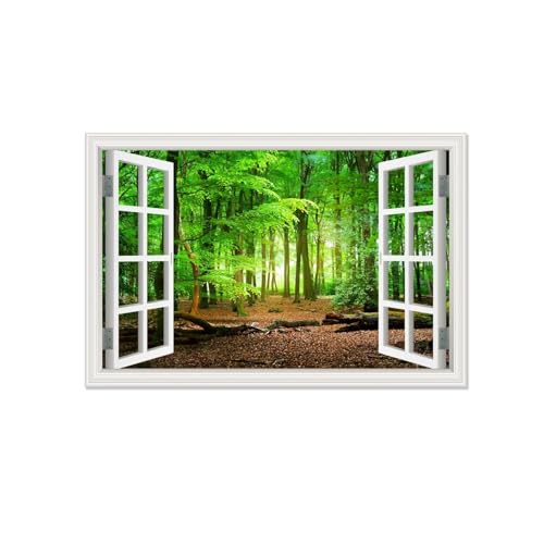 Tableau Paysage Forêt Lumineuse pour Murs Sombres | Image sur Toile Fenêtre 80x120cm