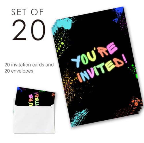 QZJ Six Seven Birthday Party Invitations Supplies with Envelopes Set of 20 by QZJ - Used condition - Image 3