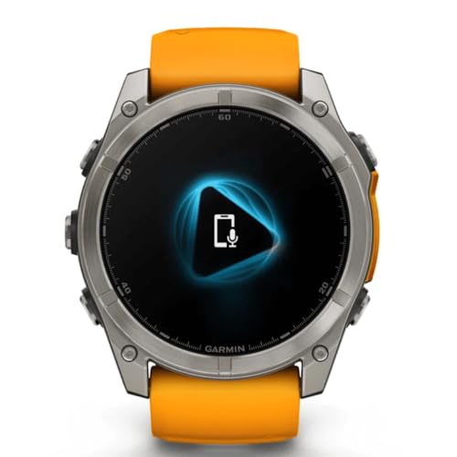 Garmin Fenix 8–51 mm, AMOLED, Saphir-Titan, mit Sparkorange/Graphit-Silikonband