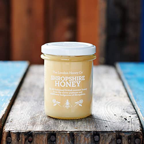The London Honey Company - Pure British Summer Honey -Duo (250g x 2 Jars)+ Wooden Dipper-Ling Heather & Shropshire Creamed - Pure Raw Unpasteurised Natural