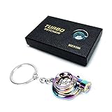 Elektro Turbo Schlüsselanhänger, Turbo Chrom Schlüsselanhänger Jungen mit Sound & Licht, drehendem Verdichterrad Turbolader Keychain, Coole Schlüsselanhänger für Geburtstagsgeschenk (Keychain+Box)