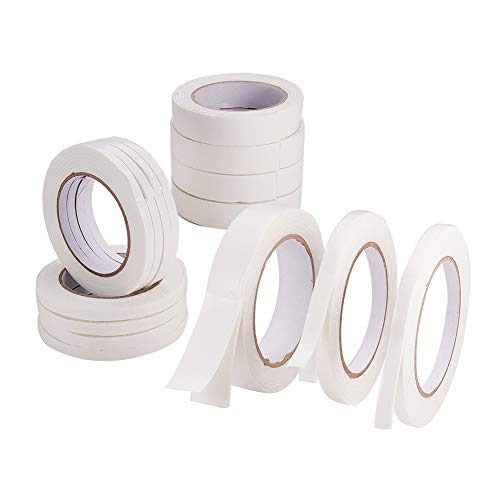 PandaHall Elite 15 Rolls Double Sided Foam Tape White PE Foam Tape Sponge