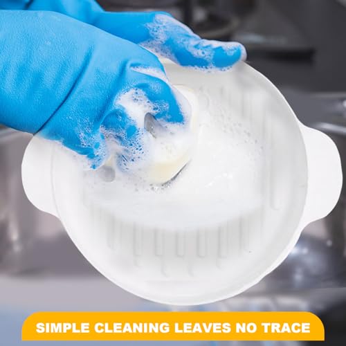 Olla de tocino para microondas de 9,5x7,8 pulgadas con doble asa 6