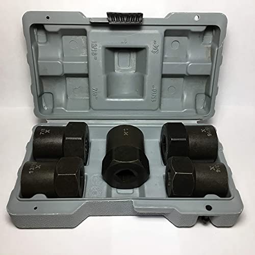 MAXIMUM 1/2 Inch Drive Impact Rated Bolt, Nut & Lug Nut Remover Extractor Set, 5 Pieces. SAE/Metric Sizes: 3/4 inch (19mm), 13/16 inch (20-21mm), 7/8 inch (22-24mm), 15/16 inch (24mm), & 1 inch (25mm)