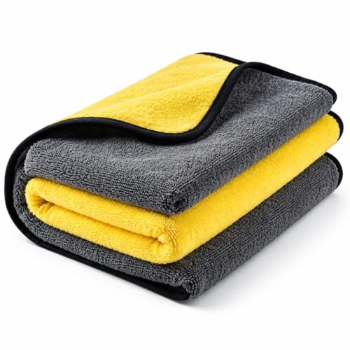 Image of MF 600 GSM Heavy Microfiber Cloth for Car Cleaning and Detailing, Dual Sided, Extra Thick Plush Microfiber Towel Lint-Free, 40cm x 40cm, (Pack of 1).