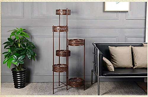 Tabouret à double usage et étagère de fleurs pliable pour intérieur gain de place