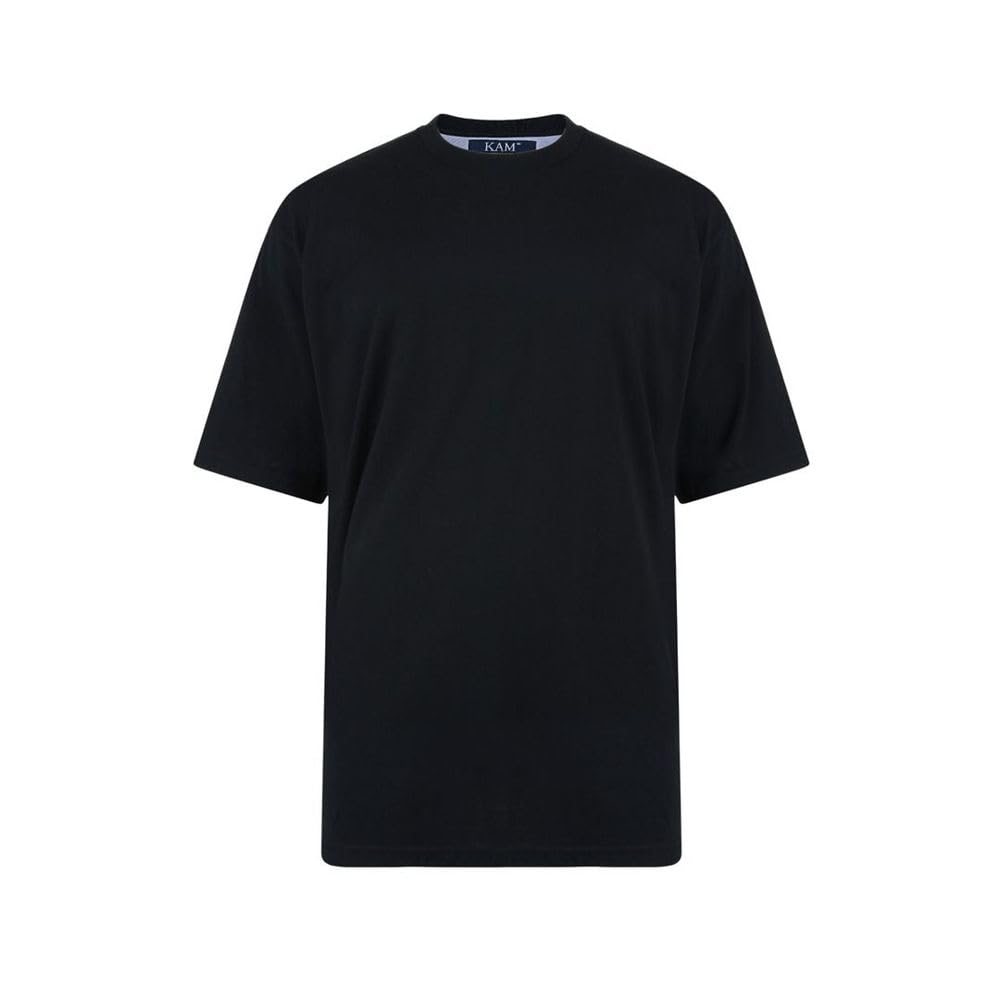 Kam Men's Black Jeanswear Extra Long Plain T-Shirt-3Xl