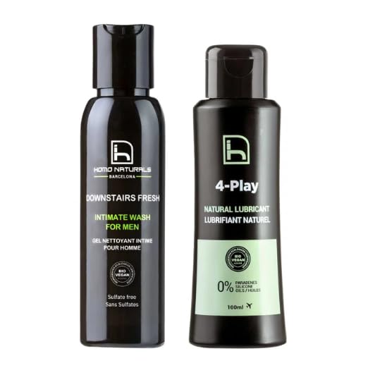 Pack de Lubricante Íntimo Natural a Base de Agua (100ml) y Jabón de Higiene Íntima para Hombres (100ml) - Cuidado Masculino, Hidratante y Suave con la Piel, Ideal para Uso Diario - Gel íntimo