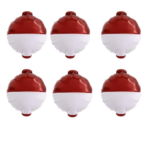 Fishing Bobber Foil Balloons Red & White Float Balloons for Fishing Theme Party Ofishally One Birthday Decorations Outdoor & Camping Decorations