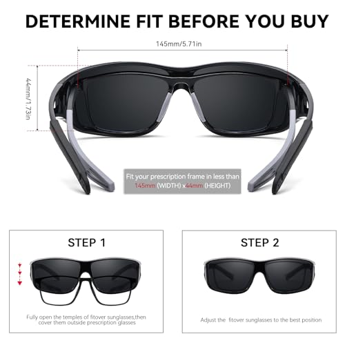 LVIOE Polarized Fit Over Glasses Sunglasses for Women Men Over Glasses Sun Glasses with UV400 Protection LS03124