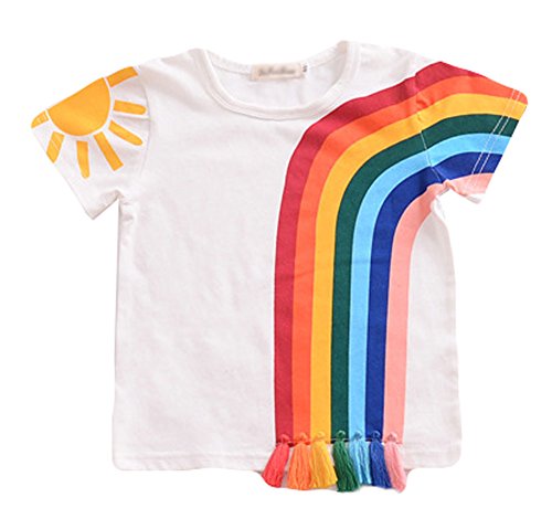 LOOLY Unisex Baby Girls Boys Rainbow Tassel T Shirt