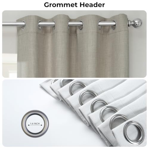 Image of HPD Half Price Drapes Grommet Linen Curtains 84 Inches Long Room Darkening Curtains for Bedroom & Living Room (1 Panel), 50W x 84L, Oatmeal