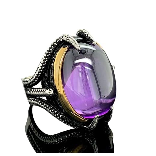 Amethyst Men's Ring,Silver Claw Ring,Mens Handmade Ring, Turkish Handmade Silver Men Ring, 925k Sterling Silver Ring